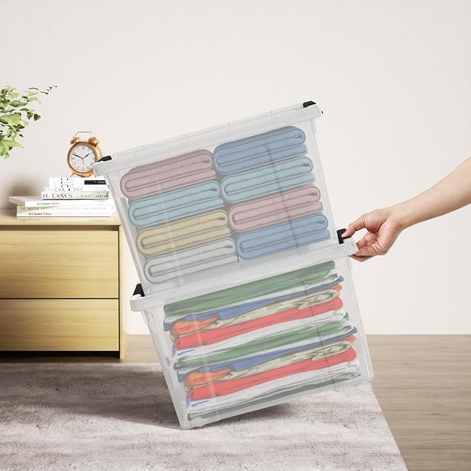 22 Qt Latching Storage Box, Stackable Bin - Image 4