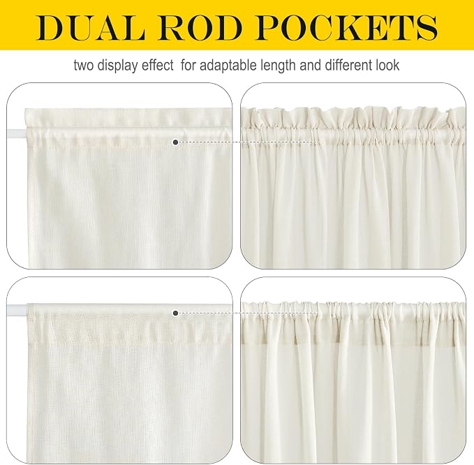 NICETOWN Linen Curtains 50 Inches Long - Image 3