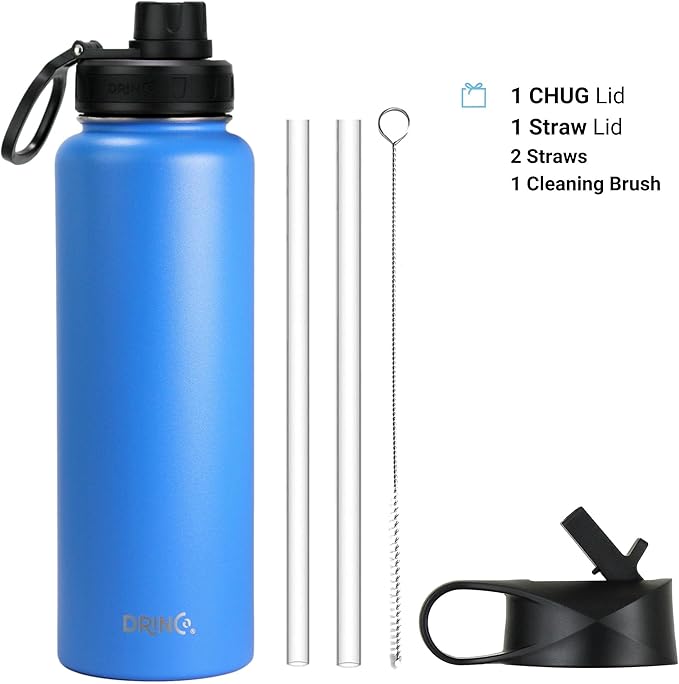 DRINCO Stainless Steel Water Bottle Spout Lid Vacuum Insulated Double Wall - Image 2