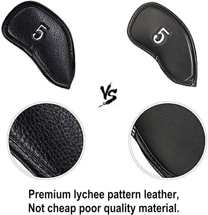 CRAFTSMAN GOLF 12pcs or 1pc Thick Synthetic Leather Golf Iron Head Covers Set - Image 4