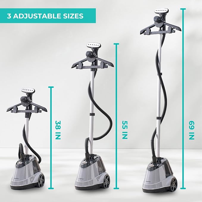 True & Tidy Heavy Duty Commercial Full Size Standing Garment Steamer - Image 8