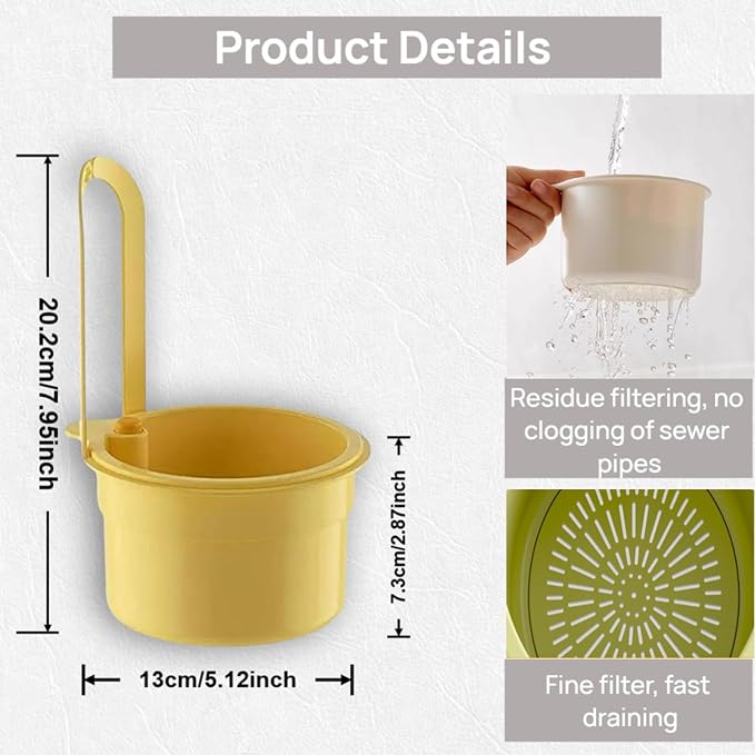 Faucet Hanging Strainer Kitchen Sink Food Waste Catcher Drain Basket, Plastic - Image 5