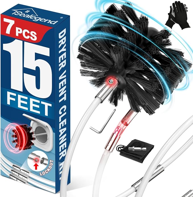 Sealegend 15 Feet Dryer Vent Cleaner Kit/Lint Remover/Upgraded Flexible by Sealegend
