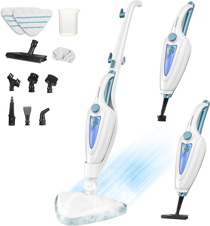 12-in-1 Steam Mop, Fast 15-Sec Heat-Up, 1500W Detachable Handheld Steam Cleaner by aspiron
