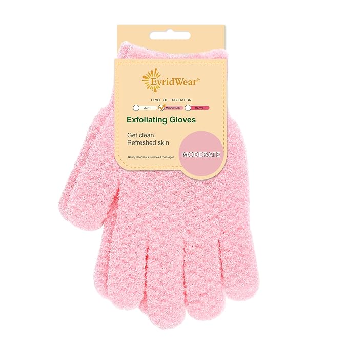Evridwear Exfoliating Gloves for Shower, 100% Nylon Thick Soft Medium Heavy by Evridwear