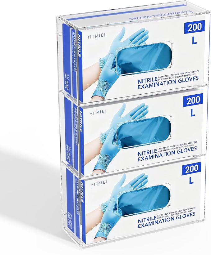 HIIMIEI Glove Holder for Wall Mount: Magnetic Gloves Box Holder, Acrylic by HIIMIEI