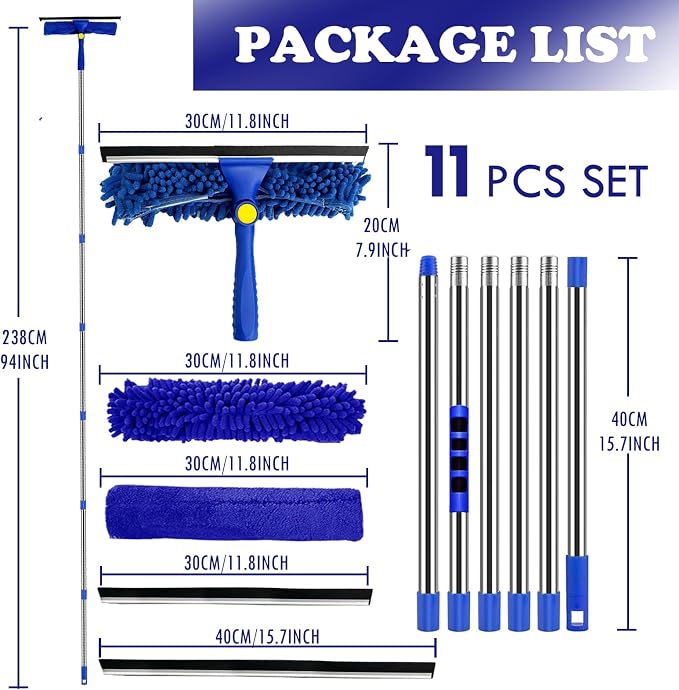 Window Squeegee Cleaner Tool Set, 3-in-1 Window Cleaning Kit - Image 2