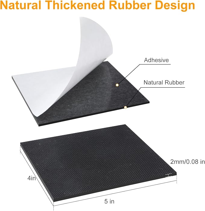 CHUNZEXI Non Slip Furniture Pads 6 PCS 5" x 4", Self Stick Rubber Grippers - Image 2