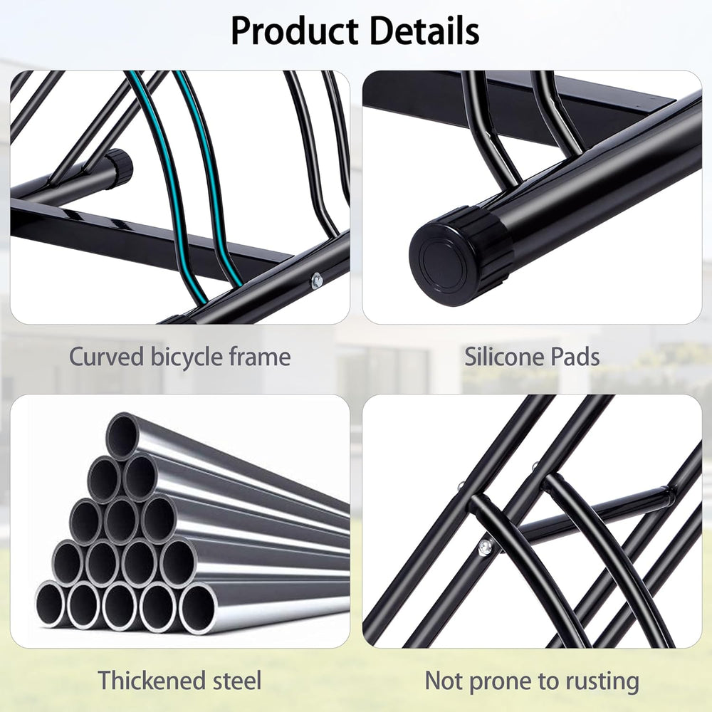 Bike Rack – Dual Bicycle Stand for Mountain, Road Bikes-Two Bike Parking Gara...