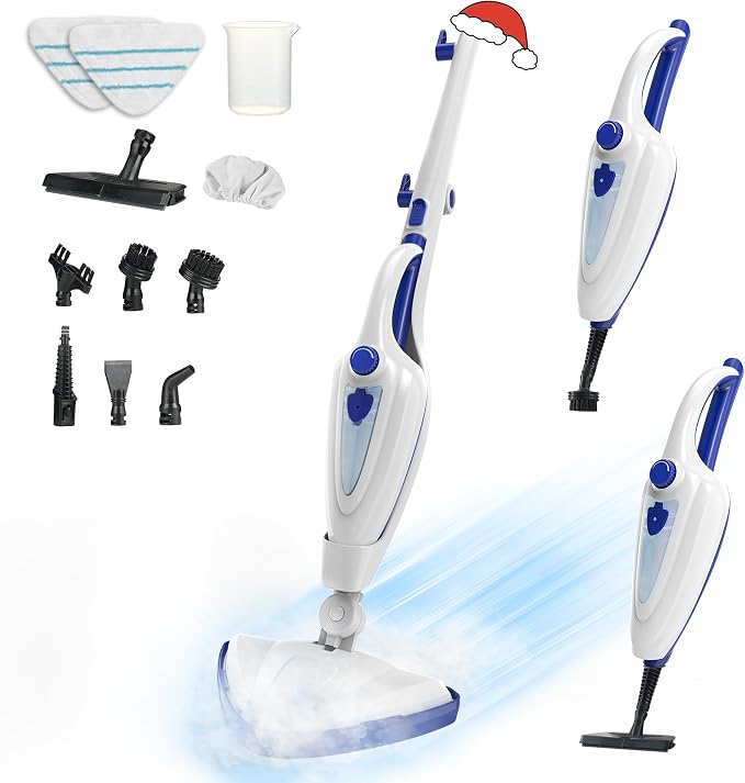 12-in-1 Steam Mop, Fast 15-Sec Heat-Up, 1500W Detachable Handheld Steam Cleaner by aspiron