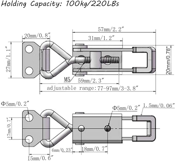 CUKAYO 4pcs Toggle Latch Clamp, 304 Stainless Steel Pull Hasp Latches, Quick - Image 5