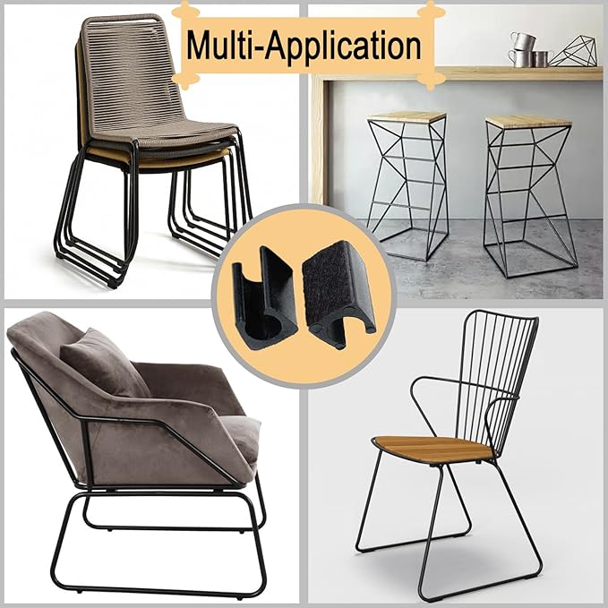 Rectangle U Shaped Chair Leg Tips Caps - Image 7