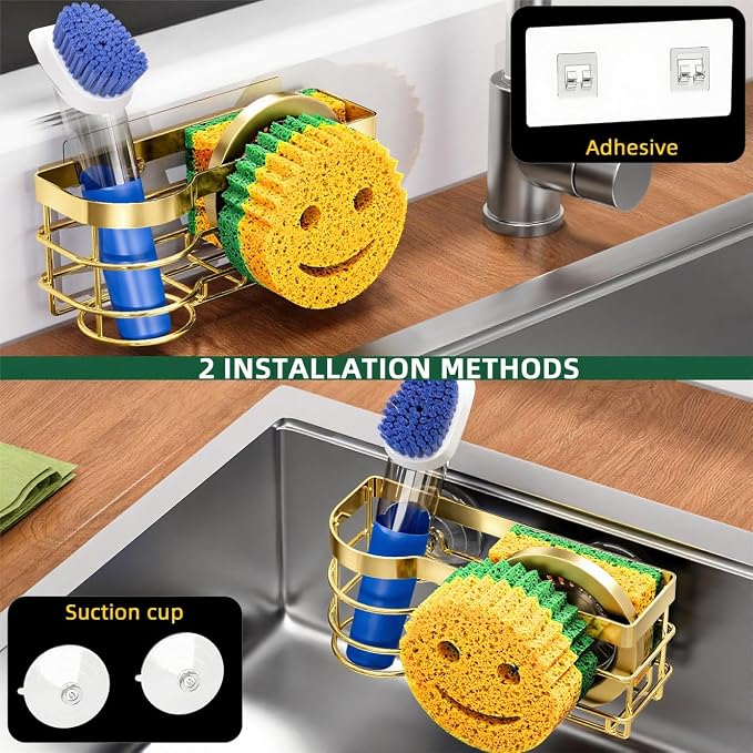 Cisily Gold Smiley Sponge Holder - Image 4