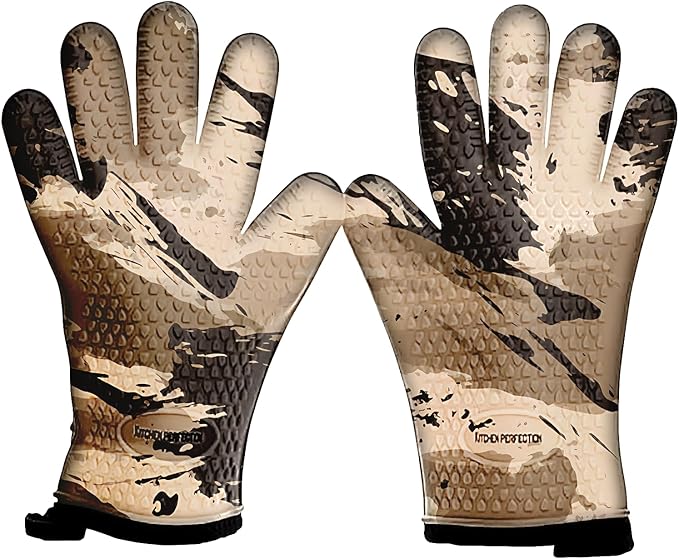 Kitchen perfection XL Silicone Smoker Oven Gloves-Extreme Heat Resistant BBQ by Kitchenperfection