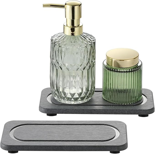 2Pack Diatomite Stone Coasters Water Absorbing Sink Tray by Homdiva