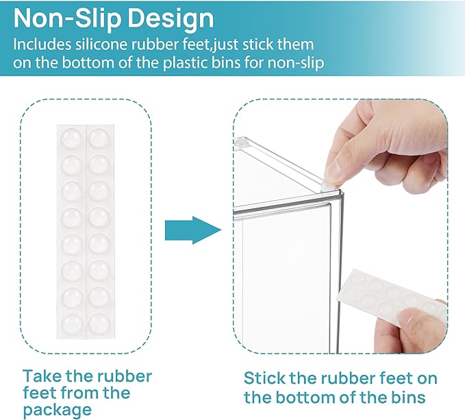 Vtopmart Clear Stackable Storage Drawers Set of 4, Plastic Organizer Bins - Image 4