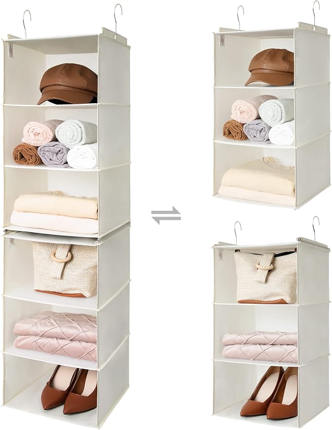 GRANNY SAYS 6-Shelf Hanging Closet Shelves, Separable to 2 Pack 3-Shelf Closet by GRANNYSAYS