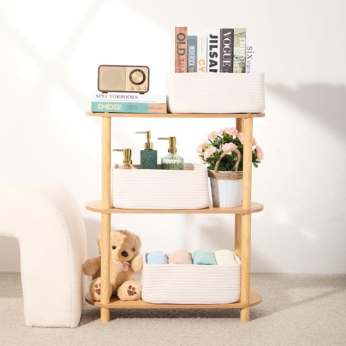 Small Storage Baskets for Organizing | Closet Organizer Bins | Shelf Toy Basket - Image 6