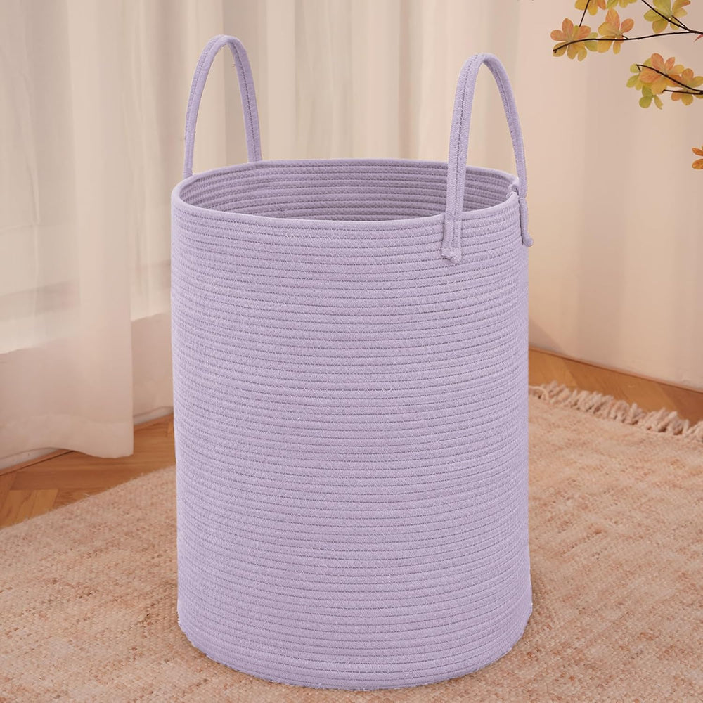 Large Woven Laundry Basket Hamper, 100L Cotton Rope Storage Bin