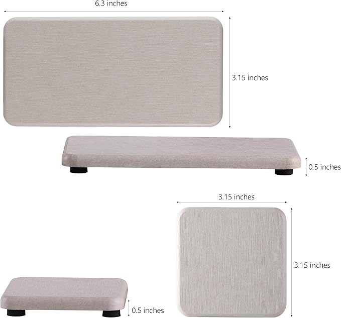 Set of 4 Water Absorbent Diatomite Coasters, Diatomaceous Earth Kitchen Soap - Image 4
