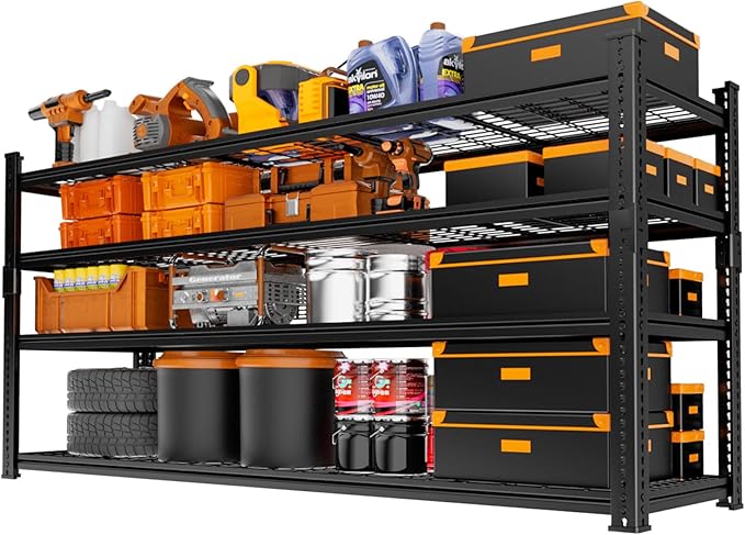 Storage Shelves Heavy Duty 4 PCS, 4-tier Adjustable Metal Industrial Utility - Image 7