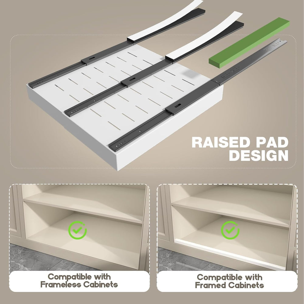 Seinloes 4 Pack Pull Out Cabinet Organizer 21" Deep,Full Extension 3 Sli...
