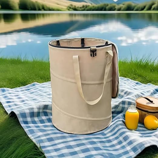 Collapsible Trash Can with Lid, Foldable Camping Trash Can, Outdoor Recycle Bin - Image 4