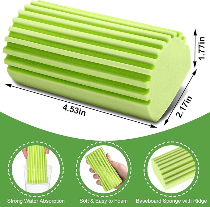4-Pack Damp Clean Duster Sponge, Sponge Cleaning Brush, Duster - Image 2