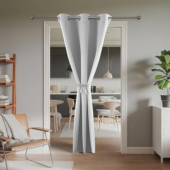 Joydeco Blackout Door Curtain for Doorway Privacy 84 Inches Long, Grommet - Image 2