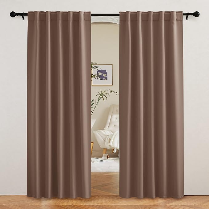RYB HOME Blackout Curtains 80 inches Long Thermal Insulating Large Window by RYBHOME