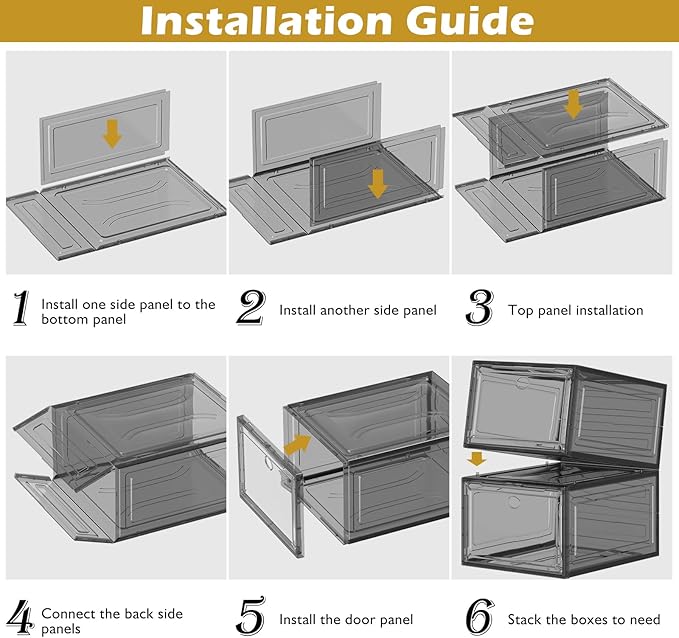 7 code Large Clear Shoe Boxes Organizer【Thicker Material】 Stronger Shoe Box - Image 8