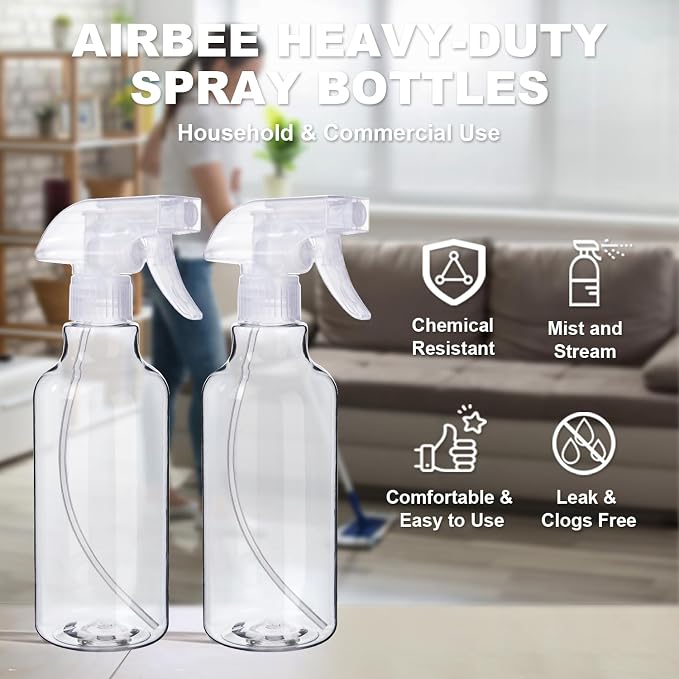 Plastic Spray Bottles Heavy Duty Spraying, Mist & Stream, Empty Water Sprayer - Image 7