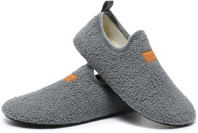 QZKDM Lightweight Slip on Grip Indoor House Slippers Barefoot Non Slip Home by QZKDM