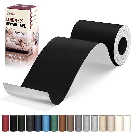 Linen Repair Tape 4x79 inch, Self Adhesive Fabric Patches, Linen Patch Tape Kit by Cahomo