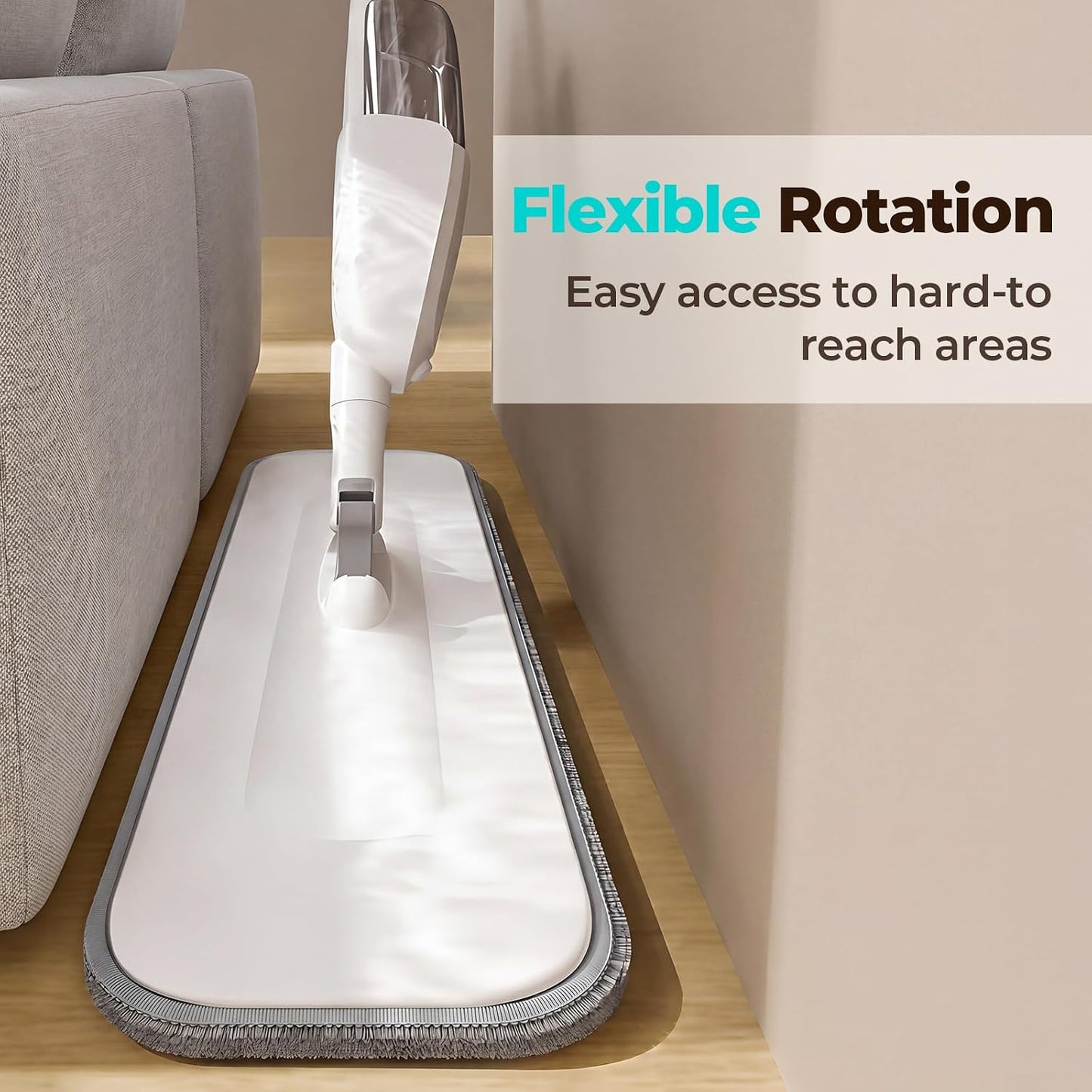 Spray Mop, Wet Dry Hardwood Floor Cleaning Mop with Washable Reusable Pad, with 500ML Sprayer for Tile, Wood, Laminate, Vinyl & Marble Floor Cleaning