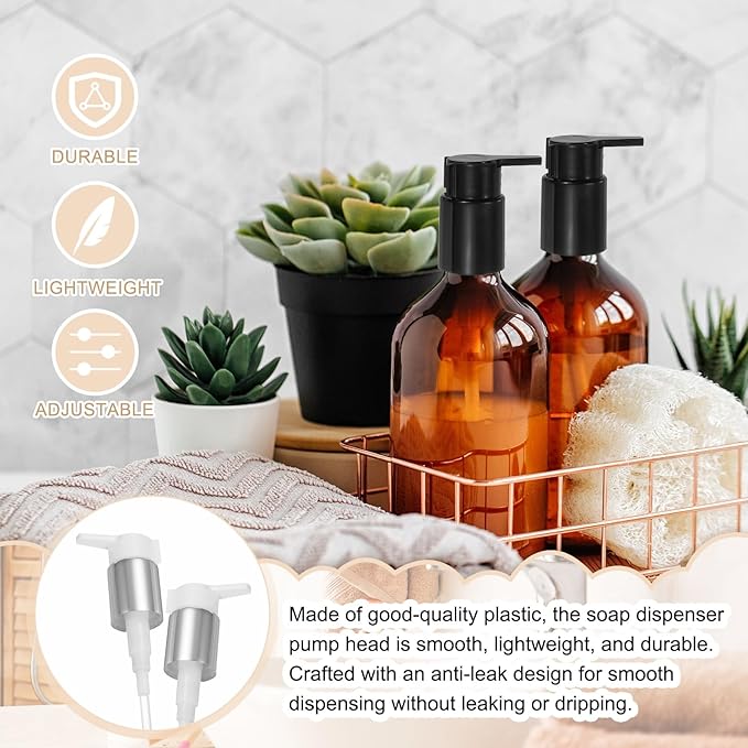uxcell 4 Pcs Soap Dispenser Pump Heads, Hand Soap Dispensers Top Pumps - Image 4