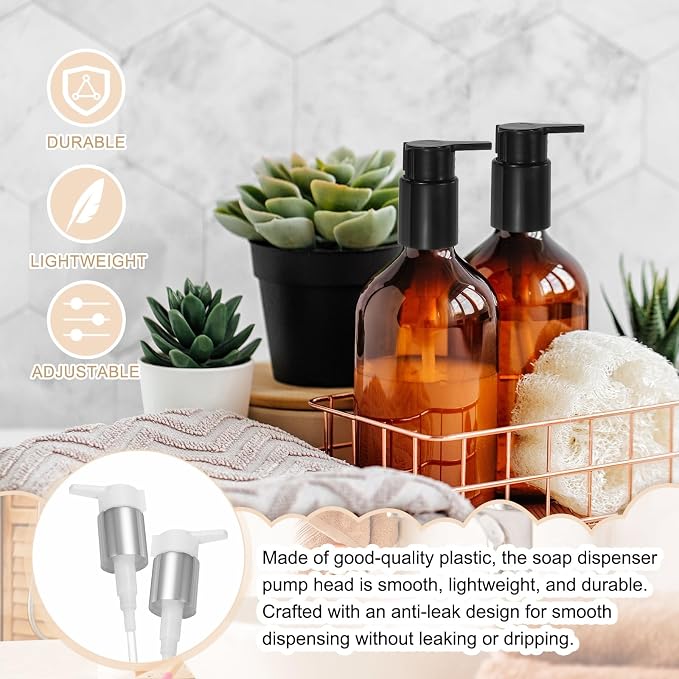 uxcell 2 Pcs Soap Dispenser Pump Heads, Hand Soap Dispensers Top Pumps - Image 4