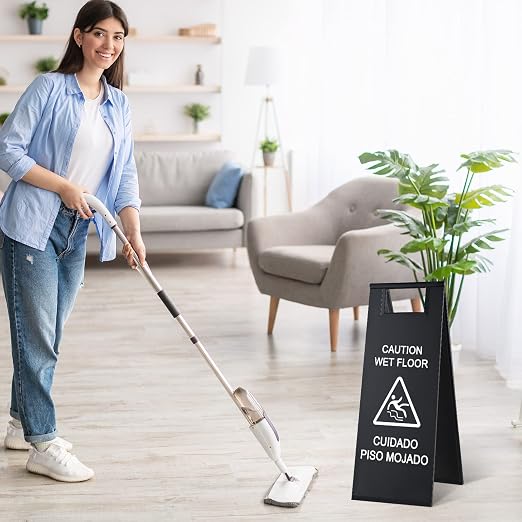 Kigley 2 Pcs Wet Floor Sign, 24 Inch Stainless Steel Caution Wet Floor Sign - Image 7