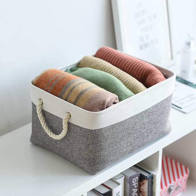 Large Storage Baskets for Shelves, Fabric Baskets for Organizing, Collapsible - Image 4