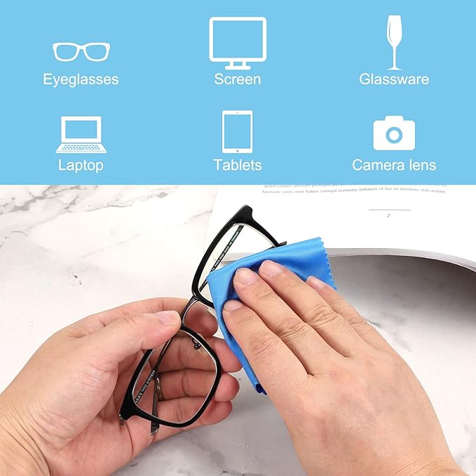 PATIKIL Eyeglass Microfiber Cleaning Cloth 7"x6", 200 Pack Glasses Cleaning - Image 3