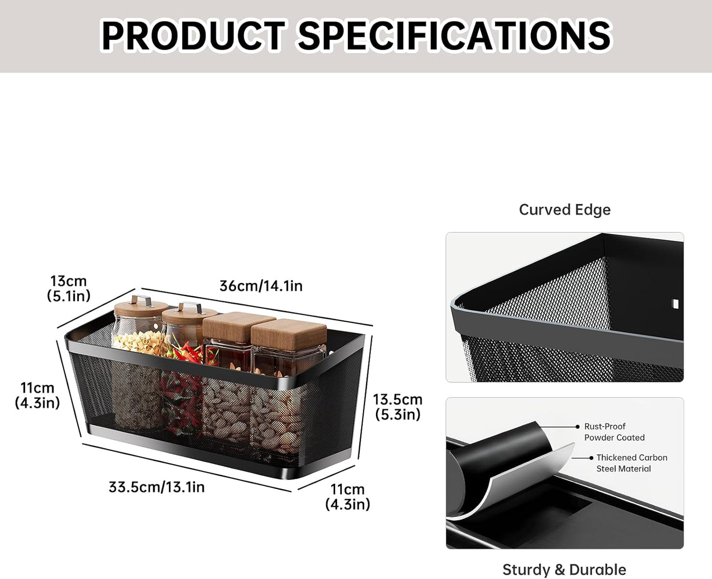 2Pcs Magnetic Spice Rack for Refrigerator, Magnetic Shelves(Extra Large) | Powerful Magnet Hanging Basket Holder, Magnetic Organizer Shelf for Fridge, For Seasonings Fruit Vegetables Coffee Beans