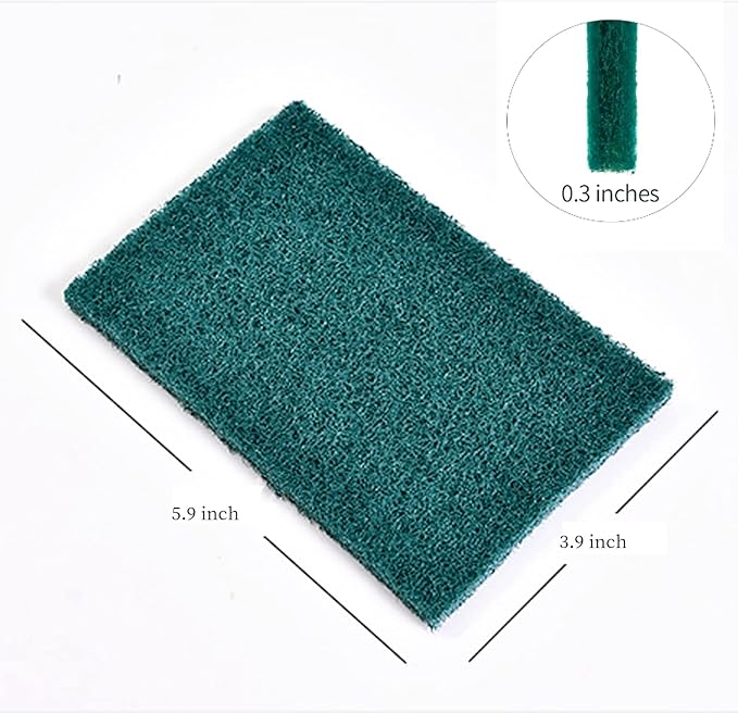 Heavy Duty Scour Pads Sponge Dish Scrubber Non-Scratch Green Reusable Household - Image 2