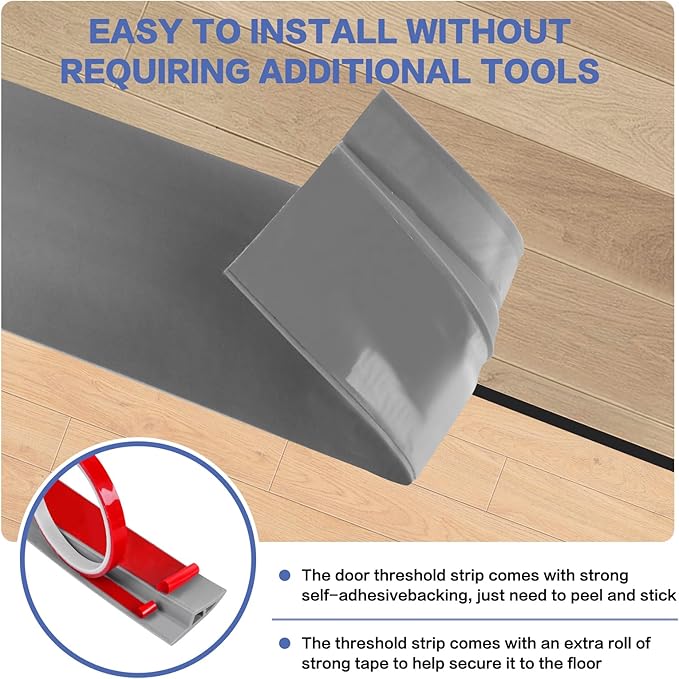 Floor Transition Strip Vinyl Door Threshold Ramp Self Adhesive Carpet Edging - Image 2