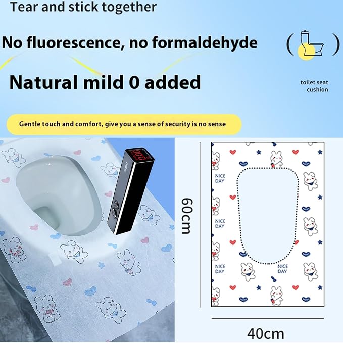 Disposable toilet seat cover, 30 Pack of oversized waterproof toilet seat paper - Image 2