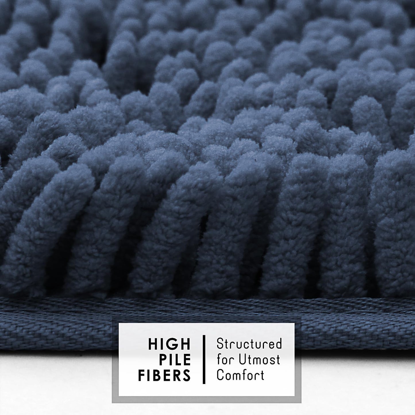 Hearth & Harbor Bathroom Rugs, Chenille Bath Mat - Machine Washable Bath Mats for Bathroom Non-Slip Backing Rubber, Quick Dry Bathroom Mat