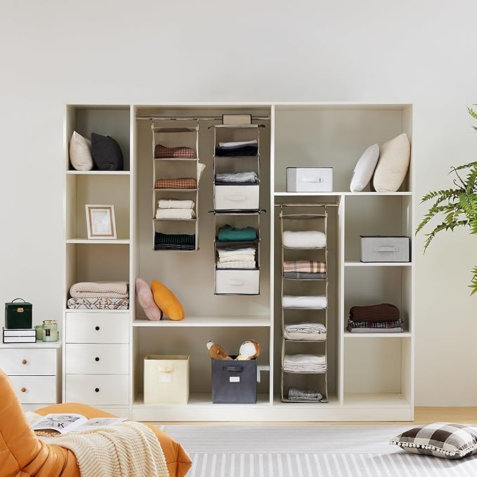 YOUDENOVA Hanging Closet Organizer, 4-Shelf Closet Hanging Storage Shelves - Image 2
