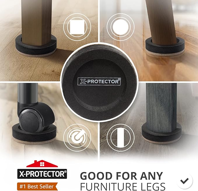 Felt Furniture Sliders for Hardwood Floors X-PROTECTOR 16 PCS 3 ½” - Image 2
