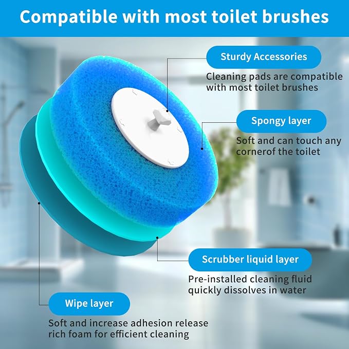 36-Piece Toilet Wand Refills, Disposable Toilet Bowl Cleaner Wand Compatible - Image 2