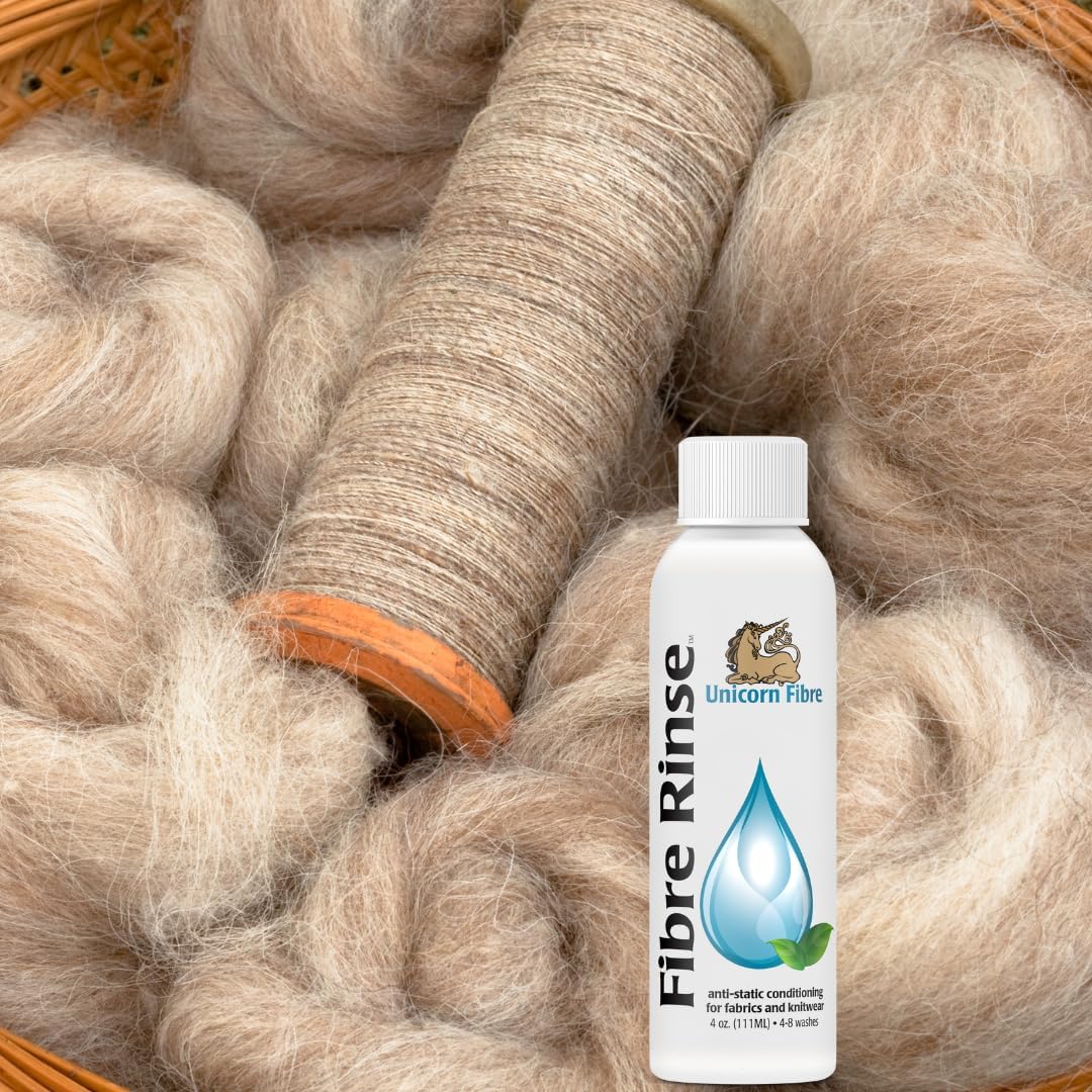 RINSE. Anti-Static Conditioning for Wool, Knits, Cloth Diapers, Baby Clothing, Yarn, Cashmere, Cotton, Hemp, Heirlooms, and Synthetic Fabrics. Lavender Scented. 4 oz