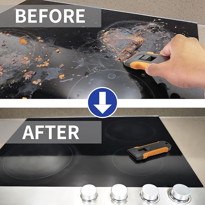 Razor Blade Scraper Tool with 15pcs Extra Blades, Cleaning Razor Scraper - Image 4